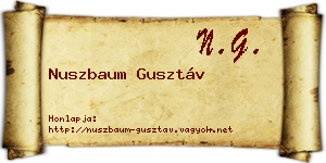 Nuszbaum Gusztáv névjegykártya